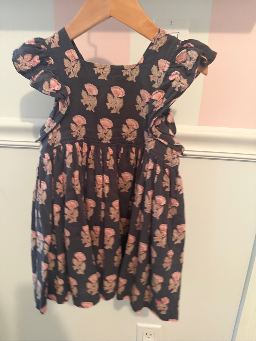 Pink Chicken Elsie Dress - Navy Flower Drop